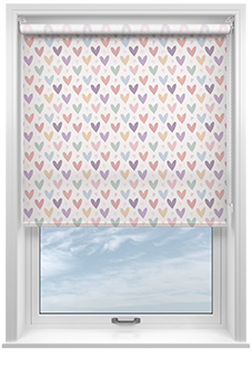Pastel Hearts, Multi - Roller Blind